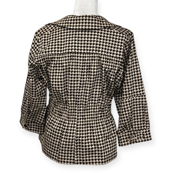 Joan Rivers Women's Blazer Beige Brown Geometric Size Large Jacket Button - Picture 2 of 8